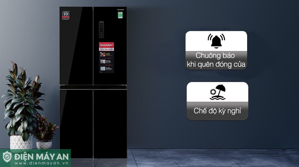 Tủ lạnh Sharp Inverter 362 lít Multi Door SJ-FX420VG-BK